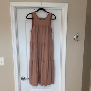 Sleeveless Tan Maxi Dress